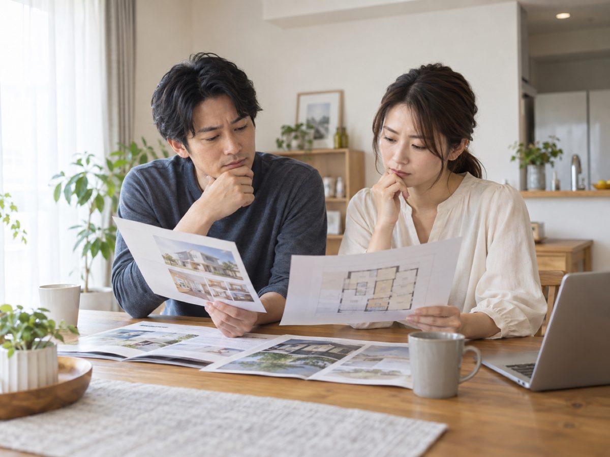 物件資料を見て考えるご夫婦